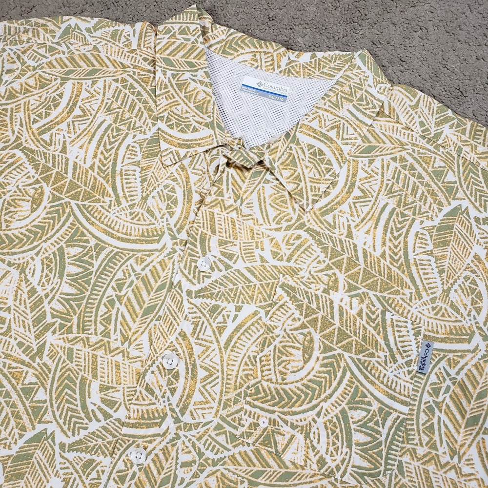 Columbia PFG Shirt Men 2XL Tribal Floral AOP Trollers Best Outdoor Fishing